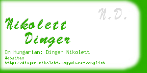 nikolett dinger business card